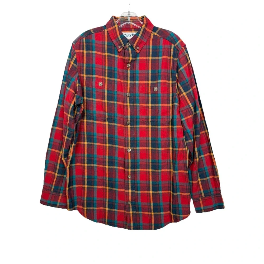 Lot‎ of 3 Duluth Trading Men's Trim Fit Plaid Flannel Shirts Size Medium EUC